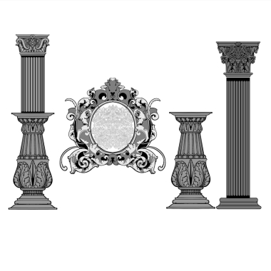 Трафарет - Колонна Лиственная